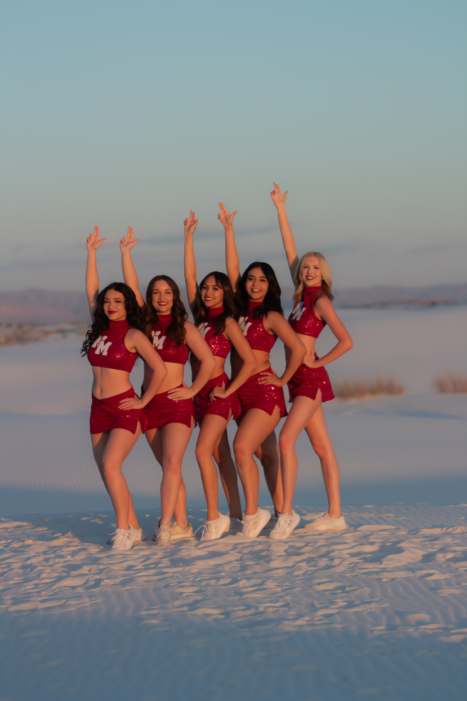 Group photo of the sundancers at White Sands
